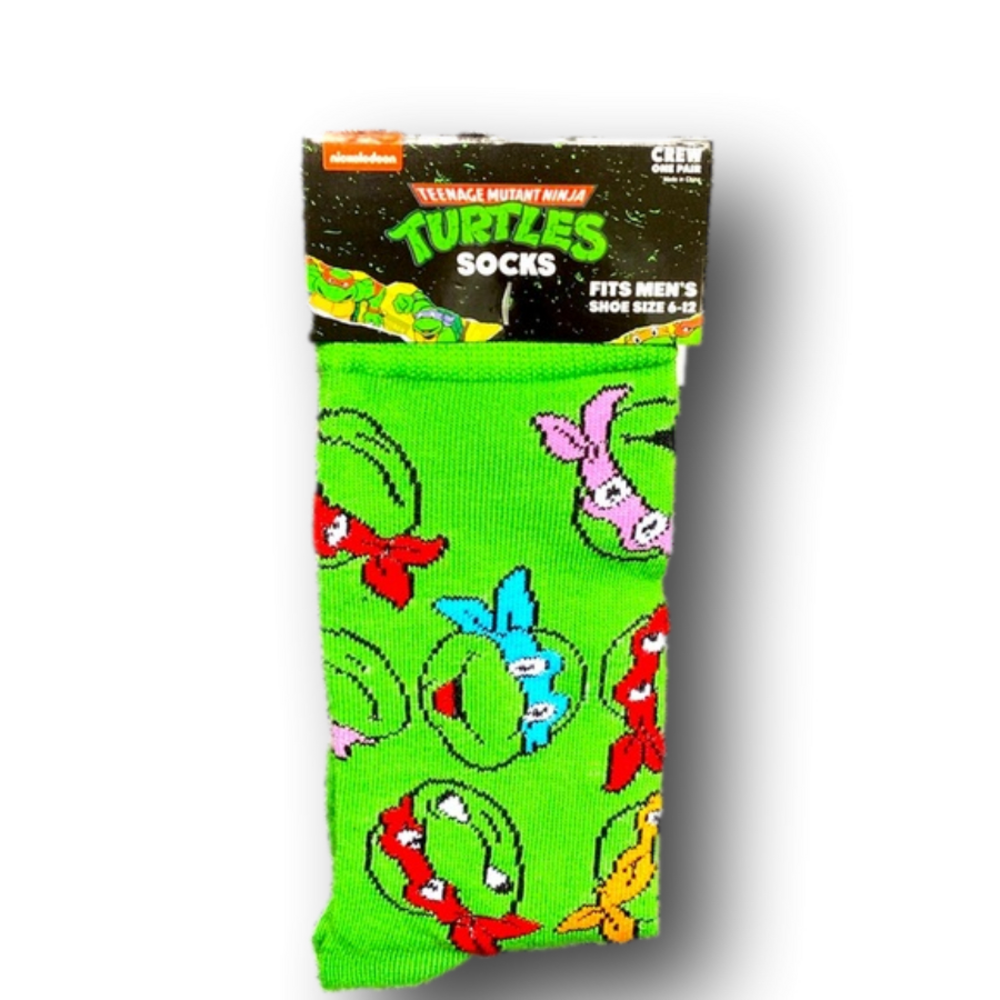 3/$20 Teenage Mutant Ninja Turtles TMNT Funny Novelty Crew Socks - Brand New